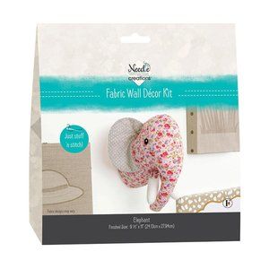 Needle Creations Fabric Wall Decor Kit: Elephant Nwt